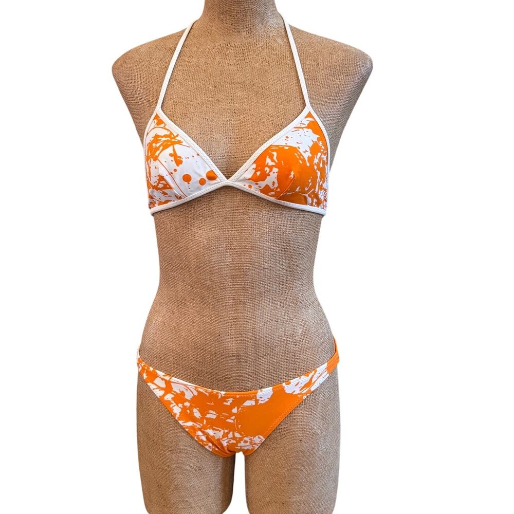 Hermès Cheval Surprise Artwork Dimitri Rybaltchenko Orange Bikini Swimsuit Small